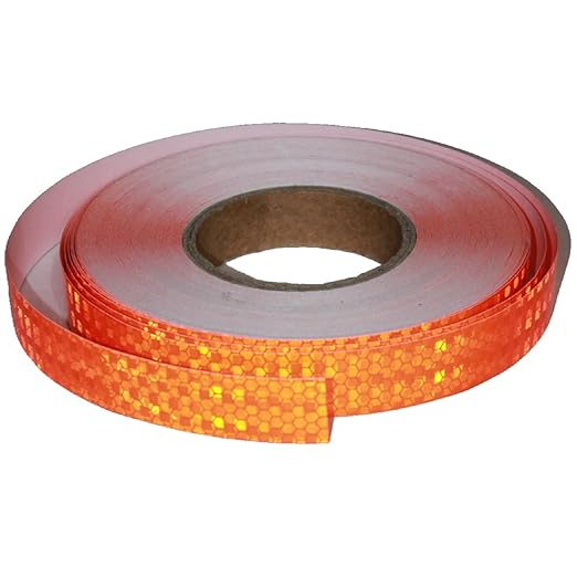 Orange Reflective Tape Outdoor Waterproof 1 inch, High Visibility Hazard Conspicuity Safety Industrial Marking Tape (166 feet)