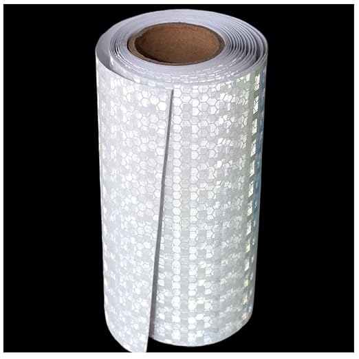 White Reflective Tape Outdoor Waterproof 6 inch, High Visibility Warning Industrial Marking Tape,Safety Stickers (11 feet)