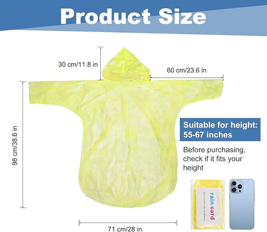 twoworld 150 Pcs Disposable Rain Ponchos for Women Bulk,Emergency Ponchos Rain Adult for Men Women Kids Travelling Camping Hiking