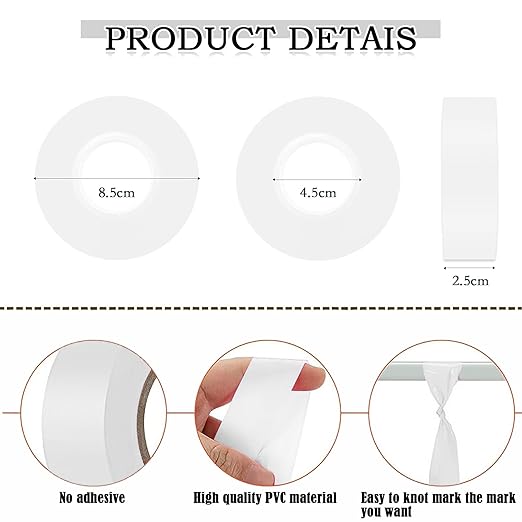 10 Pack White Flagging Tape, Non-Adhesive Plastic Ribbon Neon Marking Roll,1inch*2000ft, Marking Tape for Tree Marking, Hunting, Boundaries and Hazardous Areas,Trail Marking
