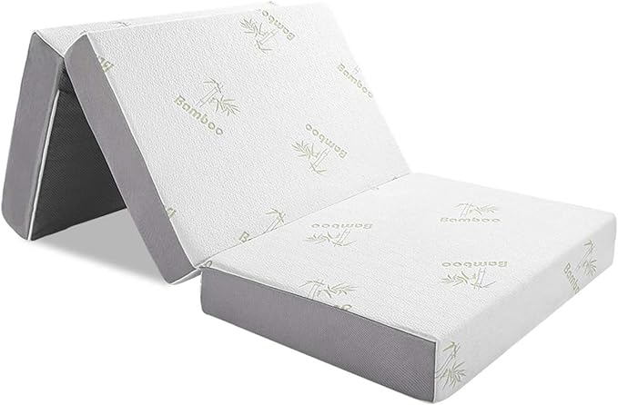 Inofia Twin Folding Mattress, 5 Inch Trifold Memory Foam Mattress with Soft Removable Cover - for Camping, Guest, and Floor Bed - Twin Size (78" x 38" x 5")