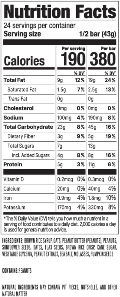 PROBAR - MEAL Bar, Peanut Butter, Non-GMO, Gluten-Free, Healthy, Plant-Based, Whole-Food Ingredients, Natural Energy (12 Count)