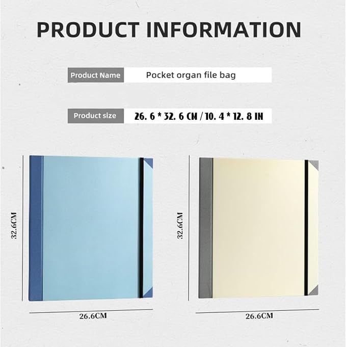 Important Document Organizer Binder – Family File Folder Organizer & Important Document Folder for Certificates, Passports, Vital Records, Emergency Planning, Home Office Document Storage (Blue)