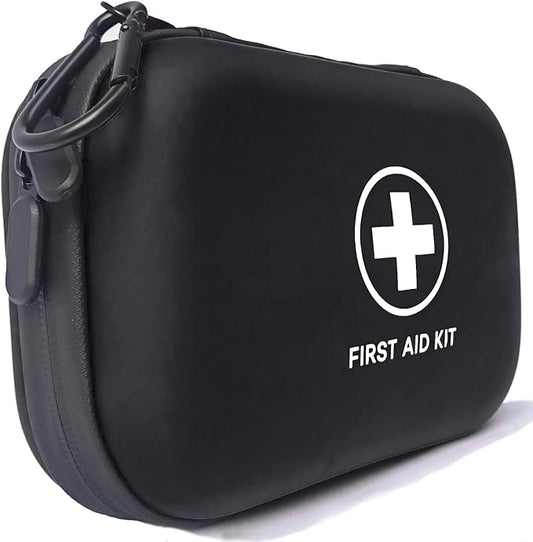 First Aid Kit 150 Piece Emergency Kit for Home, Camping, Cars, Hiking, Travel, Outdoor, Adventure Portable Survival IFAK Kits (Black)