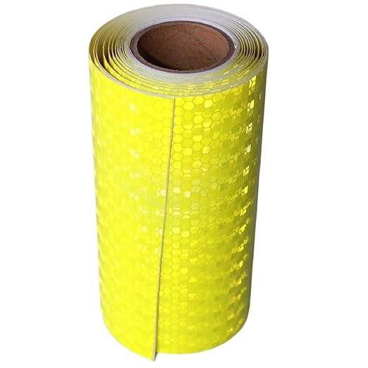 Fluorescent Yellow Reflective Tape Outdoor Waterproof 6 inch Wide, High Visibility Warning Safety Industrial Marking Tape (10 feet)