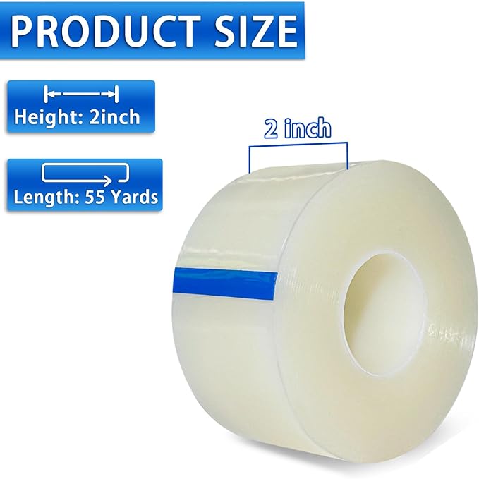 Transparent Window Weather Sealing Tape for Winter,2 Inch x 55 Yards Clear Insulation Seal Tape for Windows and Doors Waterproof Weatherproofing
