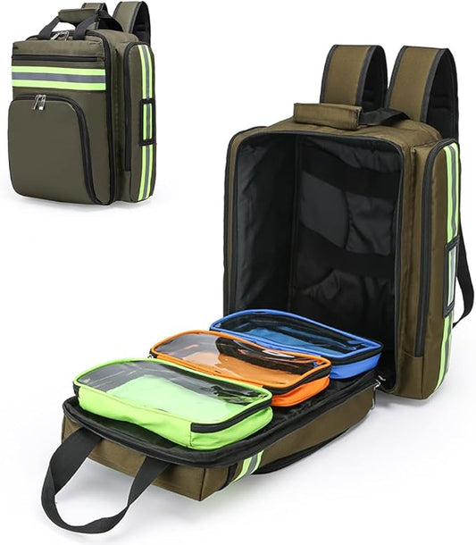 Medical Bag Empty First Aid Backpack, Medicine Mag Empty Emergency Bag,Medical Bag Organizer，Emergency Medical Backpack,First Aid Backpack, Medicine Mag (Bag Only)