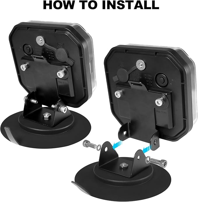 Wireless Trailer Lights 110° Rotatable, Magnetic LED Trailer Light for Towing Truck RV, Rechargeable Tail Tow Lights Kit for Camper Boat Caravan Turn Signal Brake Reverse Stop, IP67 Waterproof