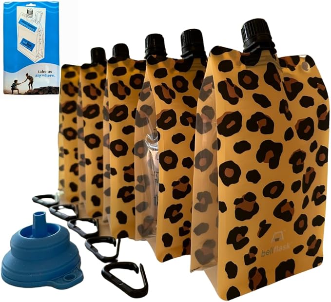 BellFlask - 15 oz. Plastic Flask, Patented, Flexible, Metal-Free, Reusuable, BPA-Free with Carabiner Clip and Filling Funnel