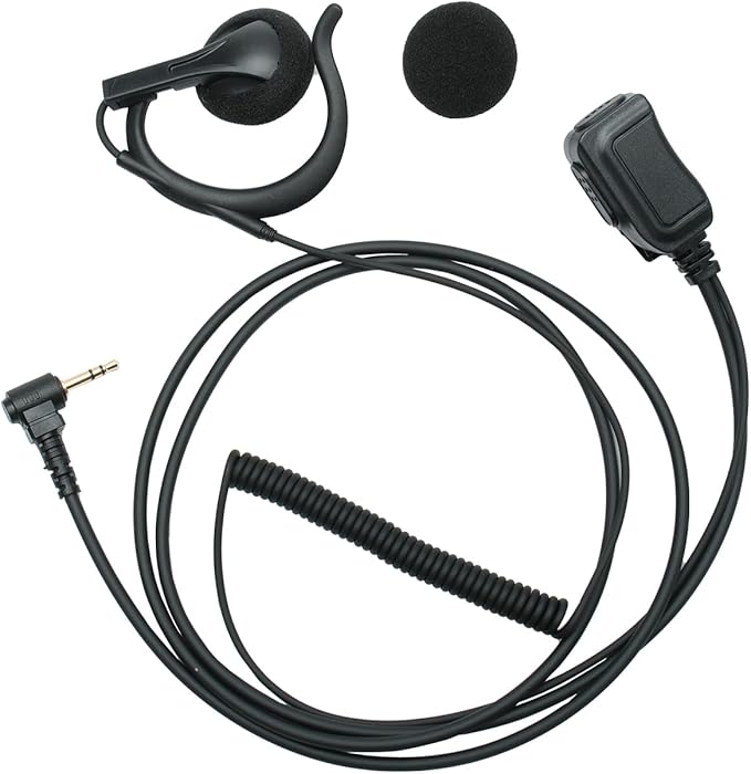 1 Pin 2.5mm G Shape Earpiece Headset with Mic PTT for Motorola Talkabout T200TP T200 T260 T260TP T460 T600 T605 T475 T800 MH230R MR350R MT350R Two Way Radio,2 Pack