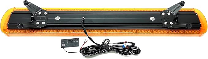 CFLMYYXGS 55" 104 LED Amber Warning Light Bar with Digital Controller 26 Flash Patterns 1W High-Intensity Beacons for Trucks Work Vehicles Weatherproof Emergency Strobe Lights (55 inches 104 LED)