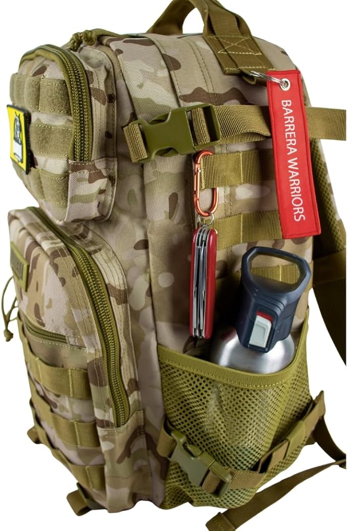 25 L Tactical Backpack: durable military-style backpack with MOLLE system for daily carry, travel, gym, hiking, hunting, camping, and outdoor sports. (MULTICAM CAMO)