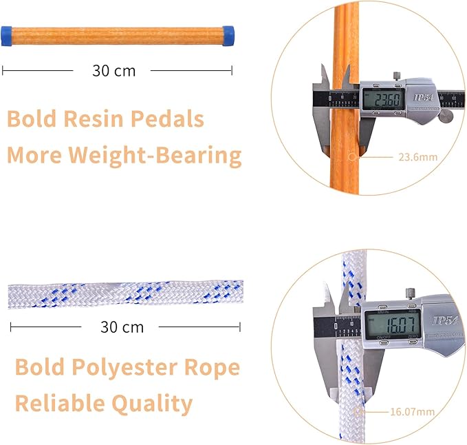 Emergency Fire Escape Ladder - 16.4FT Rope, Flame Resistant Safety Extension Ladder with 2 Hooks, Fast to Deploy Sturdy and Strong Portable and Reusable 2 Story,Weight Capacity up to 2000 LB