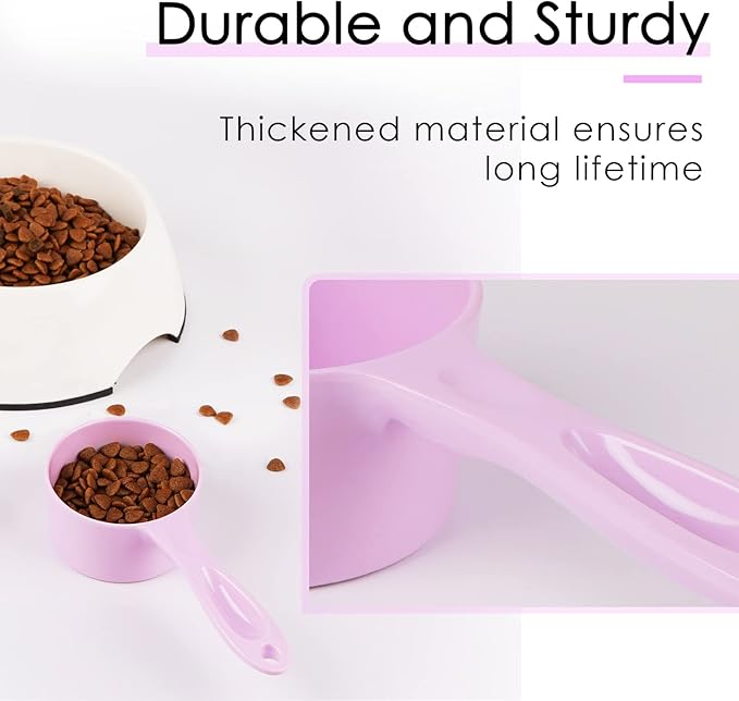 Super Design SUPERDESIGN Food Scoop Dog Cat Food Scoop Ice Scoop Flour scoop Candy scoops Dry Measuring Cup Plastic Scoop for Canisters and Freezer 1 Cup Food Grade Melamine PURPLE