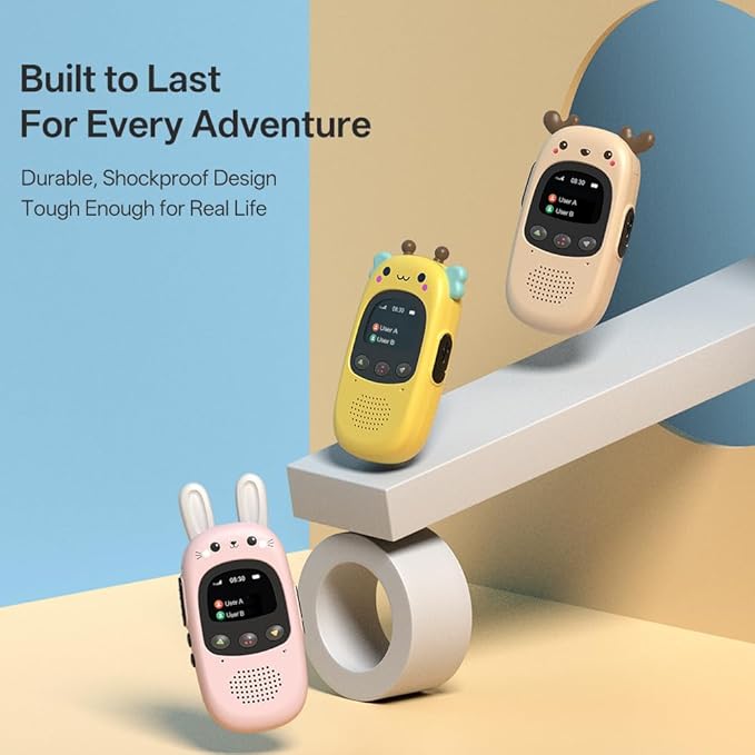 CBCBTWO GM-168 Bee 4G LTE PoC Walkie Talkies, Long Range Push-to-Talk Two Way Radio, No Monthly Fee, 1st Year SIM Included for Couples Parents Family Outdoor Use