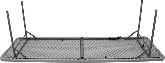 OEF Furnishings OEFCMFIH3096 Rectangular Commercial-Grade Premium Industrial Fold-in-Half Blow-Molded Folding Table with 18-Gauge Steel Frame and Thick Top (Rectangle, 30" × 96", Speckled Gray Top)