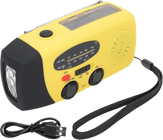 Yunir Emergency Radio, Solar Hand Crank Portable AM FM Radio Phone Charger with 2000mAh Battery, for Camping Hiking Power Outage (European Version)