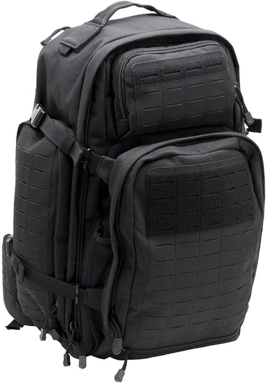 LA Police Gear LAPG Atlas 72 Hour Tactical Backpack for Men & Women, Large Bug Out Bag with MOLLE System, Hiking Hunting Combat Backpack, Black
