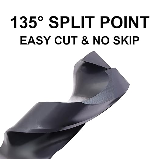 5/8 Cobalt Drill Bit for Metal and Hardened Steel, 1/2 Inch Reduced Shank M35 HSS Twist Heavy Duty Drill Bit, with Index Storage Case