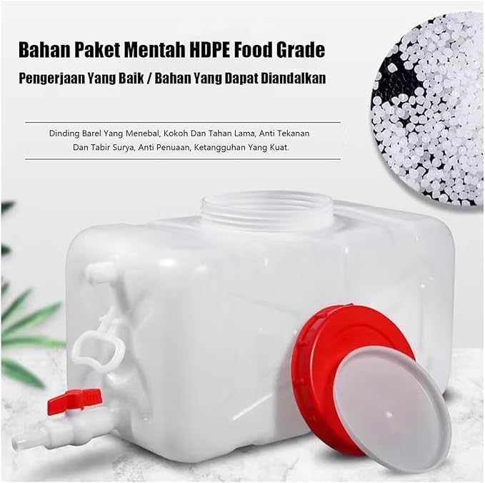Food-Grade Plastic Buckets 25L/35L/50L/80L/110L/200L Water Container with Tap，Bucket Perfect for Camping，Hiking，Climbing or Other Travel Outdoor Activities Water Tank(Size:25L)