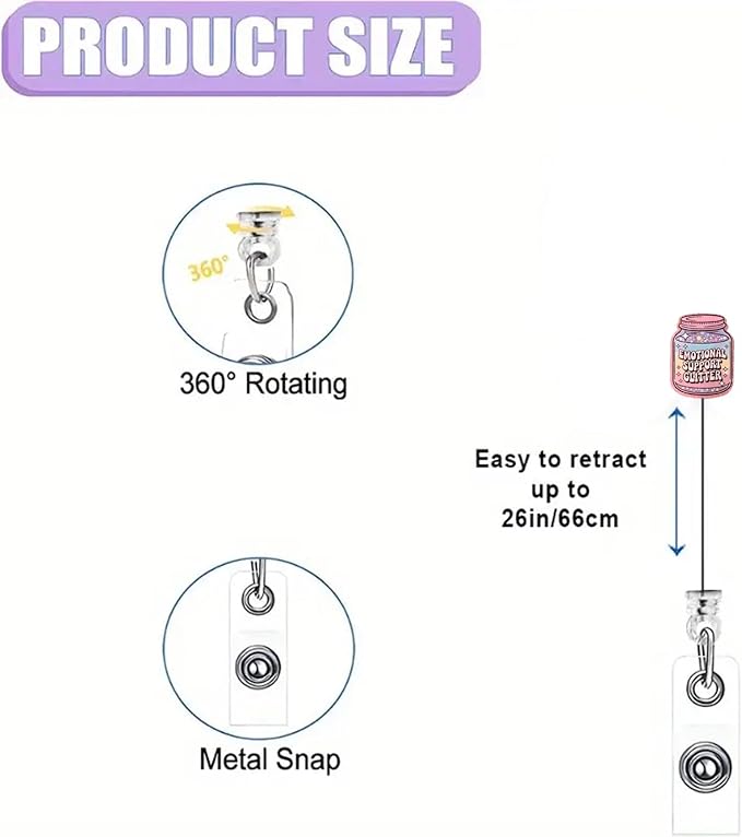 Pink Glitter Cute Candy Badge Reel Emotional Support Medicine Bottle Nurse Badge Clip for RN CNA LPN Nursing Doctor Medical Worker Name Tag Decor Retractable Acrylic Alligator Clip Nurse Badge Holder