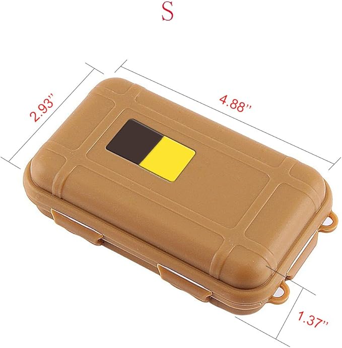 Yosoo Outdoor Waterproof Survival Storage Case Container - Fishing Carry Box (Orange & Black & Mud Color, S) Airtight Box