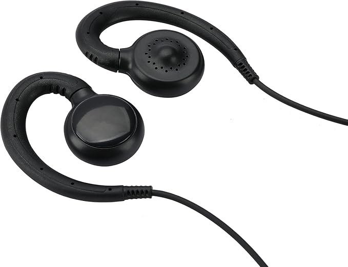 CP100d CP200 Radio Earpiece Compatible with Motorola BPR40 CLS 1110 1410 VL50 RDM2070D DLR1020 Walkie Talkie 2 Pin [C-Ring] Two Way Radio Surveillance Headset with PTT Mic (2 Packs)