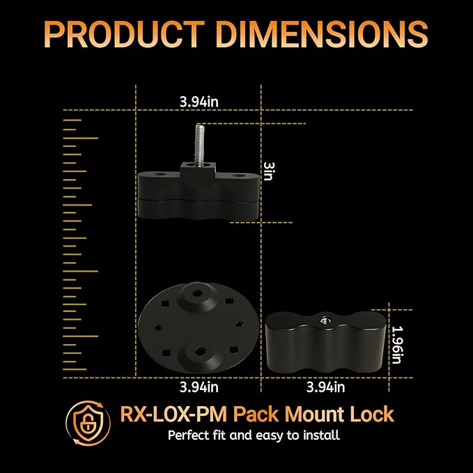 Pack Mount Lock with Keys RXLOXPM Compatible with Rotopax Locking Mount LOX-PM Fuel Pack