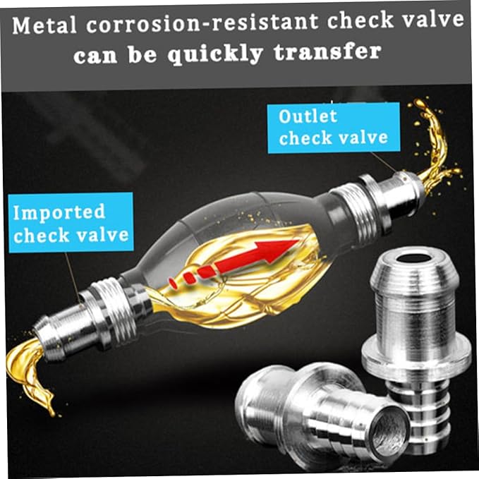 Fuel Transfer Siphon Pump for Gasoline and Oil High Flow Hand Pump with Rubber Hose Inner Portable Vehicle Emergency Fuel Transfer Tool for Cars and Trucks