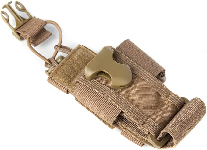 LUITON Tactical Molle Radio Pouch - Heavy Duty Holster Bag for Two-Way Walkie Talkies (Tan)