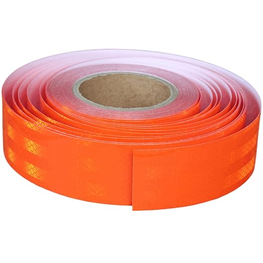 Non Fading Orange Reflective Tape Outdoor Waterproof 2 inch Wide, High Visibility Industrial Marking Tape, Safety Adhesive Stickers (168 feet)