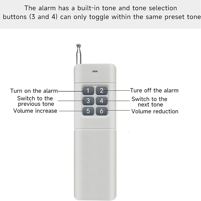 0.31mile Wireless Remote Control Siren Adjustable Volume Tone Waterproof 130dB Horn Security Alarm Systerm with LED Strobe Light AC110-120V