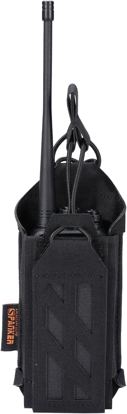 EXCELLENT ELITE SPANKER Tactical Universal Radio Holster Holder Molle Radio Pouch Adjustable for Duty Belt,Vest for Two Ways Walkie Talkie