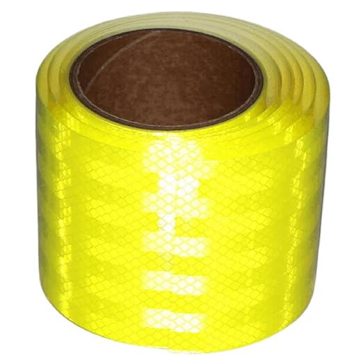 Fluorescent Yellow Reflective Tape Outdoor Waterproof 4 inch, Non Fading High Visibility Warning Industrial Marking Tape (10 feet)