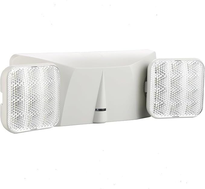 6 Packs Emergency Lights with Battery Backup, Two Head Adjustable Commercial Emergency Lights, UL Listed, AC 120/277V, Hardwired Emergency Exit Light Fixtures for Business.