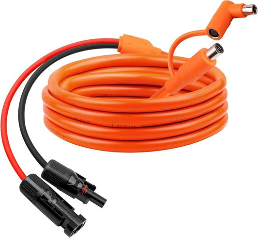 10FT Solar Panel Connectors to DC 8mm Adapter Cable, 12AWG+14AWG Solar Cable Cord with DC8020/7909,Compatible with Jackery, Anker,GZ Yeti,BLUETT Portable Power Statio,Solar Generator