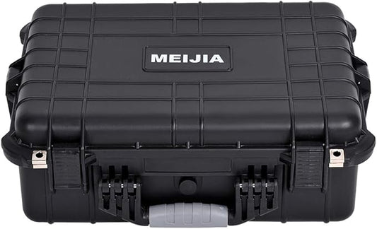 MEIJIA Portable Waterproof Protective Case,Hard Camera Case,Customized Fit Foam Inserted, Elegant Black,Fit for Camera, Equipments, Lens,Drones(Black)