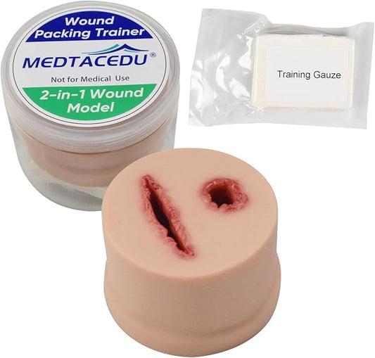 2-in-1 Wound Packing Task Trainer, Bleeding Control Kit Trainer, Stop The Bleed Practice Kit for Medical Education, First Aid Emergency Practice, Military Trauma
