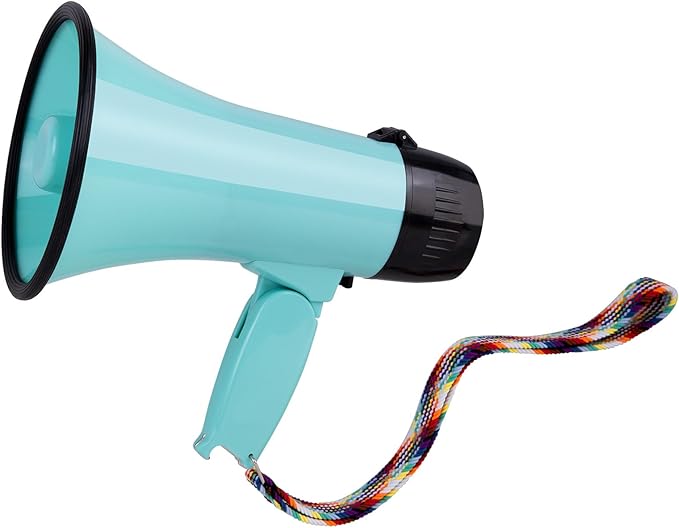 MyMealivos 20w Megaphone Speaker Portable Voice Changer Bullhorn with 6 Different Sound Effects & Built-in Siren and Record & Adjustable Volume Loud Speaker for Outdoor Sports, Party
