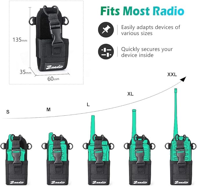 Zeadio Versatile Two-Way Radio Case, Universal Durable Holster Pouch Case Holder for Two-Way Radio Walkie Talkies (ZNC-D, Pack of 1)