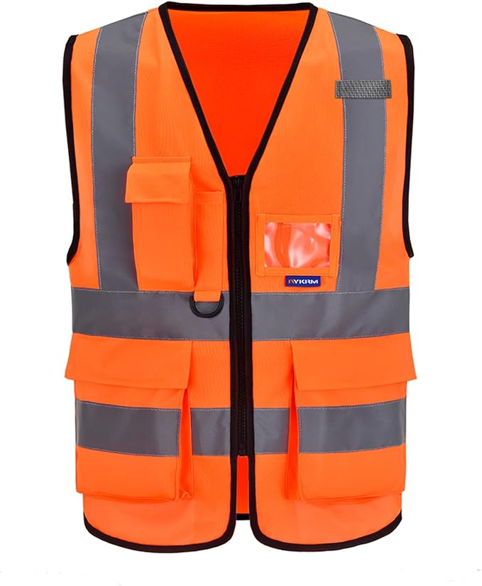 A-SAFETY 6XL 7XL 8XL High Visibility Safety Vest Reflective Multi Pockets BIG AND TALL Working Vest