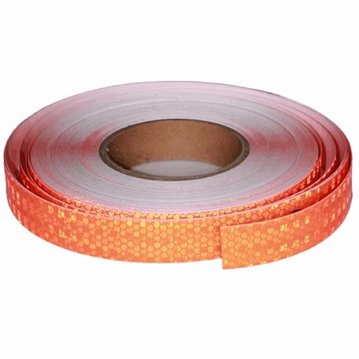 Orange Reflective Tape Outdoor Waterproof 1 inch Wide, High Visibility Industrial Marking Tape, Safety Adhesive Stickers (168 feet)