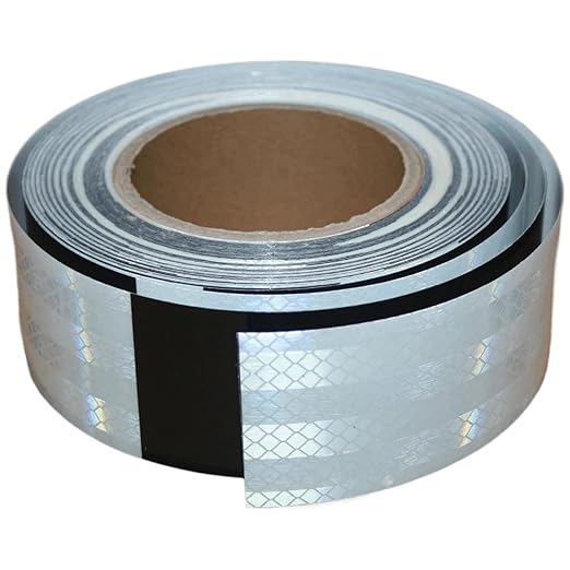 Reflective Tape Black and White 2 inch Wide for Cars, Outdoor Waterproo High Visibility Safety Warning Sticker Strips (68 feet)