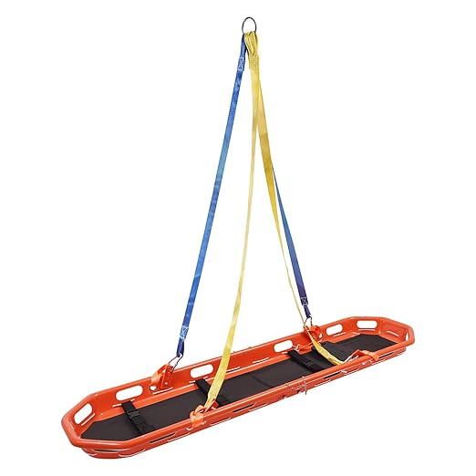 Rescue Basket Stretcher with Lifting Sling, Emergency Stretcher for Air/Sea/Mountain Rescue, 595lbs Load, Detachable, ABS & Stainless Steel