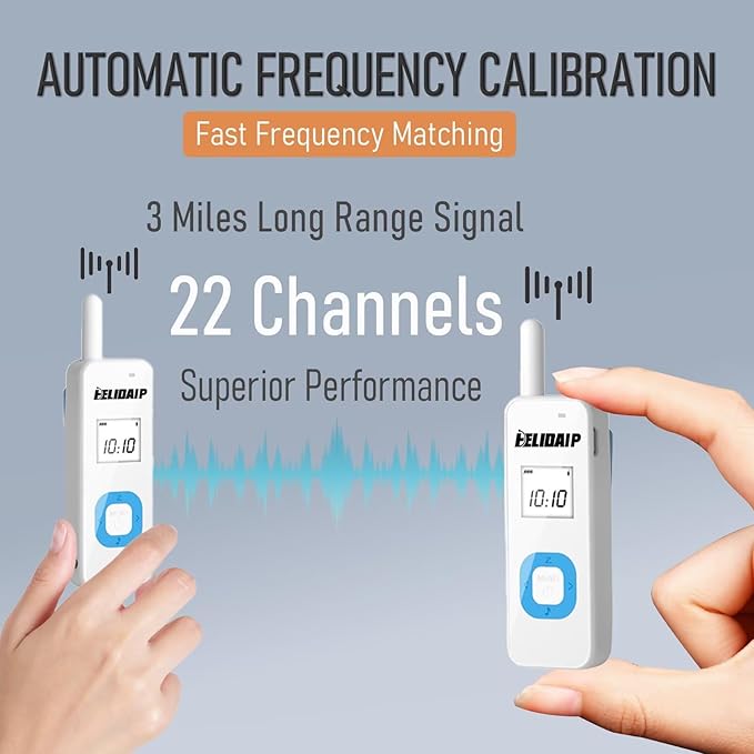 T-M1 Super Mini Walkie Talkies with Earpieces for Adults, Portable Two Way Radios, Rechargeable Walkie Talkies for Skiing, Hiking, Outdoor Sport, Restaurants,Hospital,Supermarket,White 2 Pack