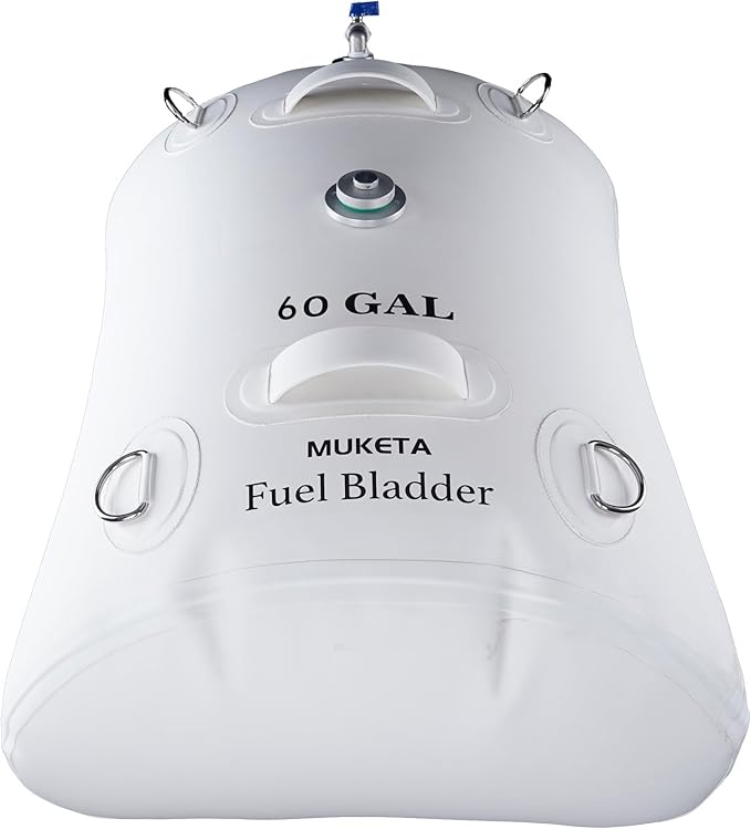 Marine Fuel Bladder for Boat Gas Diesel Fuel Emergency Tanks Auxiliary Fuel Bladder Kit for Extended Range Fishing, Yachting, Sailing, Ferrying, Cruising Trips(White, 60 Gallons)