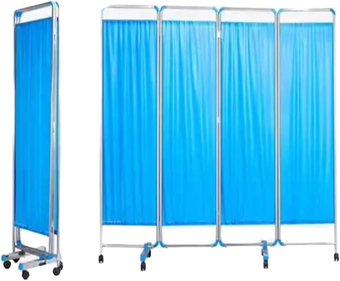 Portable Medical Room Divider with Nylon Fabric, 59" 78.7" 98.4" Freestanding Hospitals Privacy Screen Partition for Hospital Medical Clinic Lab Nursery Patient Ward Dividers(Yellow,W78.7 xH70.9)