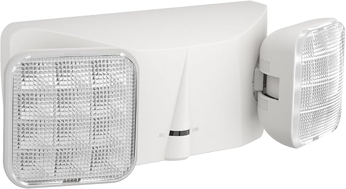 1 Pack LED Emergency Lights with Battery Backup, Two Head Adjustable Commercial Emergency Lights, UL Listed, AC 120/277V, Hardwired Emergency Exit Light Fixtures for Business/Home.