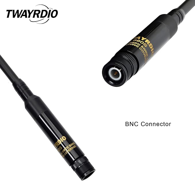 TWAYRDIO RH 660S Dual Band 70cm 2meter 144/430mhz Extendable Telescopic Portable Radio Antenna BNC Connector High Gain for Kenwood Icom IC-F50V IC-F50 IC-M88 2-Way Radio