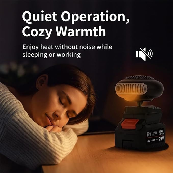 Portable Battery Powered Heater, 2026 New Battery Operated Heaters with 1/2PCS 1500mah Batteries, Anti Tilt Design Long Lasting Heatin for Camping, Car, Office, And Indoor Use(1*battery)